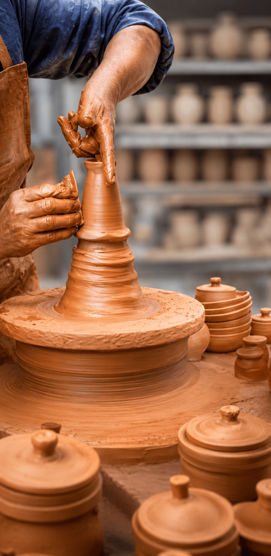 A potter shaping clay on a wheel — transforming lives